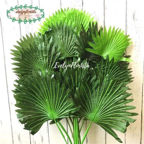 Promo Daun Palem Kipas Artificial Tanaman Hias Plastik Cantik Dekorasi