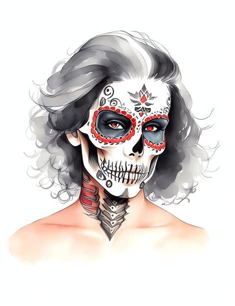 Der Tag Der Toten Dia De Los Muertos Mann Premium Vektor