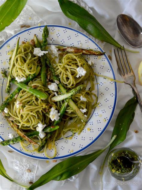 Pasta Mit B Rlauchpesto Und Gr Nem Spargel Stilettos Sprouts