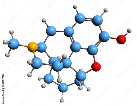 3d Image Of Levorphanol Skeletal Formula Molecular Chemical Structure