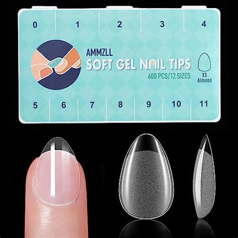 Amazon Ammzll Pcs Extra Extra Short Almond Gel X Nail Tips