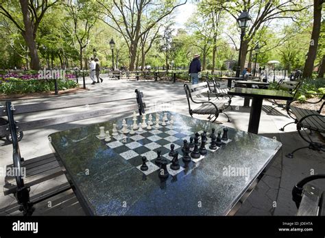 Outdoor Chess Boards Washington Square Park New York City Usa Stock