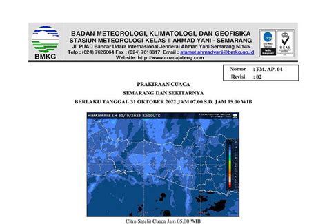 Prakiraan Cuaca 31 Oktober Dominasi LENTERAJATENG