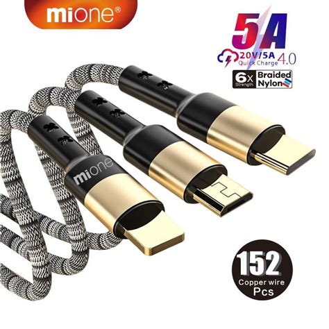 Mione A Golden Plating In Fast Charger Cable M Usb Type C Ables