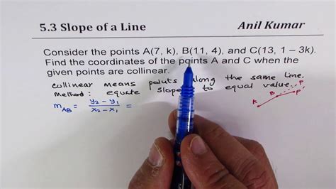 Find The Value Of K And The Two Points To Make Them Collinear YouTube