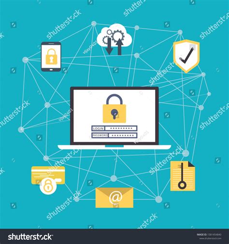 Cyber Security Information Network Protection Stock Vector Royalty Free 1581454840 Shutterstock