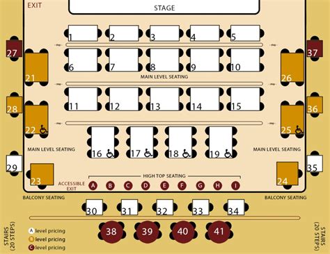 Seat Map Oregon Cabaret Theatre