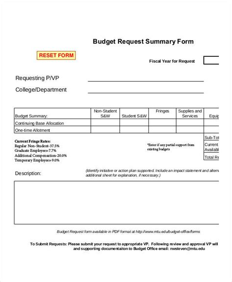 Free 11 Sample Budget Request Forms In Pdf Excel Ms Word