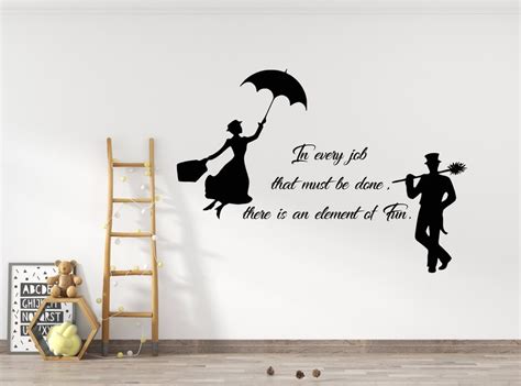 Mary Poppins Quote Wall Decal Cartoon Decals For Nursery Etsy