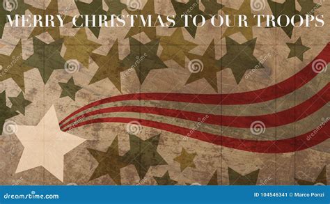 Merry Christmas To Our Troops Stars And Stripes Stock Illustration