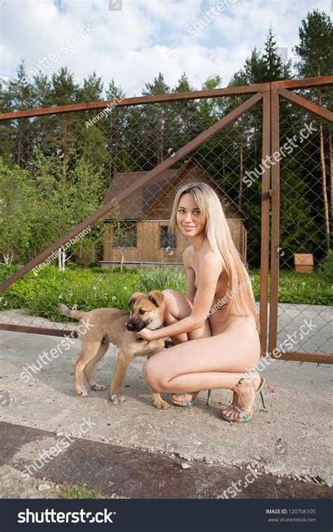 Naked Girl Puppy 스톡 사진 Shutterstock
