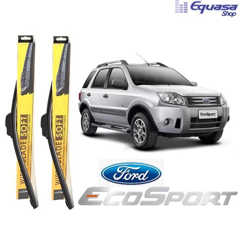 Kit Par 2 Palhetas Para Limpador De Parabrisa Dianteiro Ford Ecosport