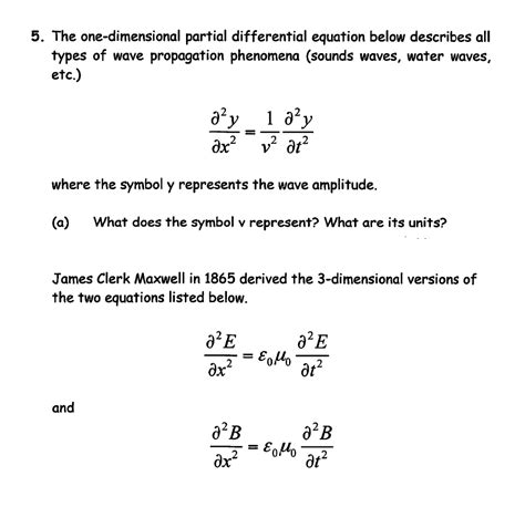 Solved The One Dimensional Partial Differential Equation Chegg