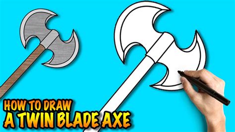 How To Draw A Twin Blade Axe Easy Step By Step Drawing Tuturial YouTube