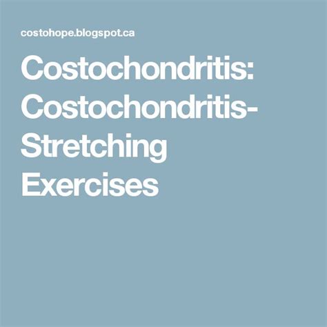 Costochondritis: Costochondritis- Stretching Exercises | Costochondritis, Stretching exercises ...