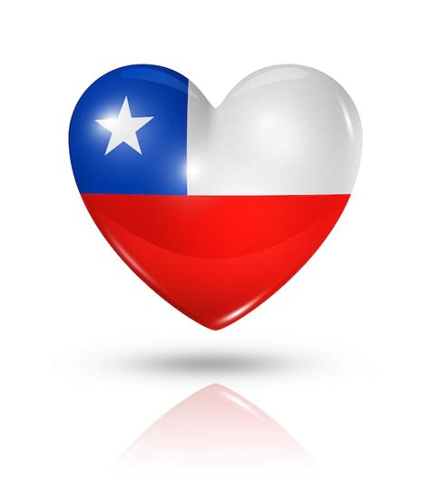 Icono de la bandera del corazón de chile amor Foto Premium