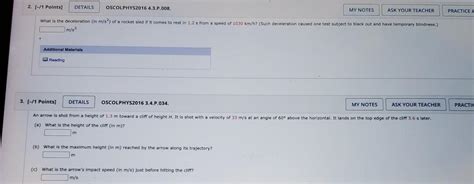 Solved 2 [ 1 Points Details Oscolphys2016 4 3 P 008 My