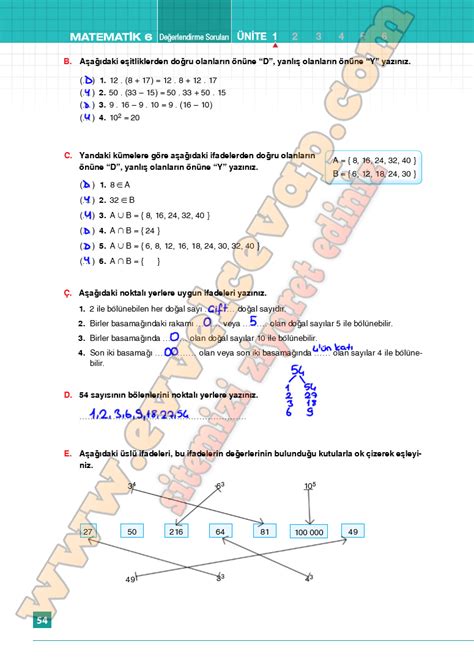 S N F Matematik Ders Kitab Cevaplar Koza Yay Nlar Sayfa