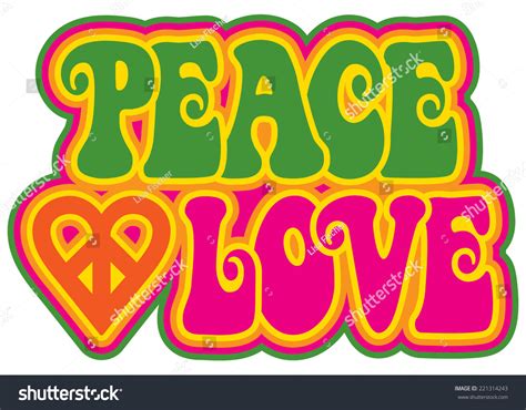 Peace Love Retrostyle Text Design Peace Stock Vector (Royalty Free ...