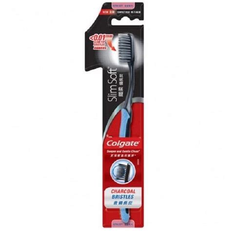 Colgate Pc Slimsoft Charcoal Bristles Toothbrush Ultra Soft Compact