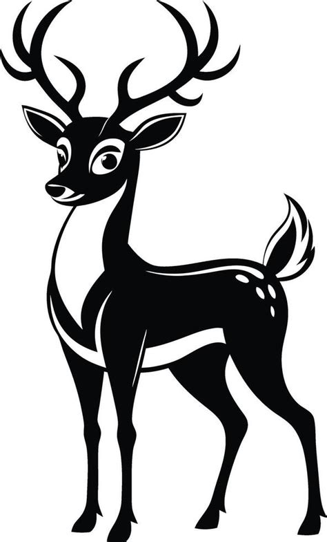 Black And White Deer Illustration Graceful Deer Art 47859043 Vector