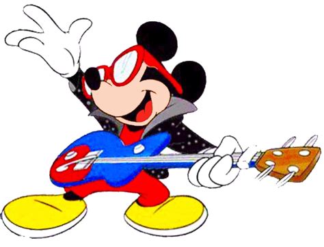 Mickey Mouse Playing The Guitar While Wearing Sunglasses