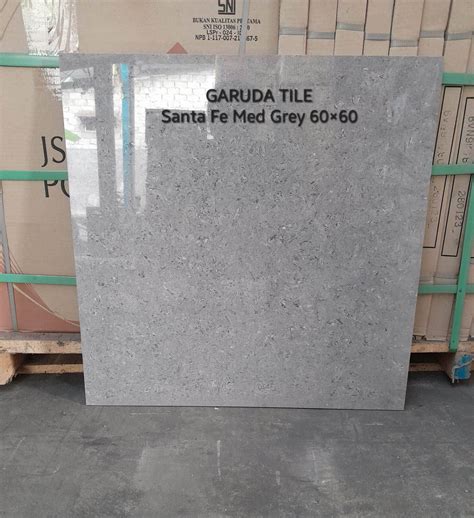 Granit Lantai X Santa Fe Med Grey Textur Glosy By Garuda Lazada