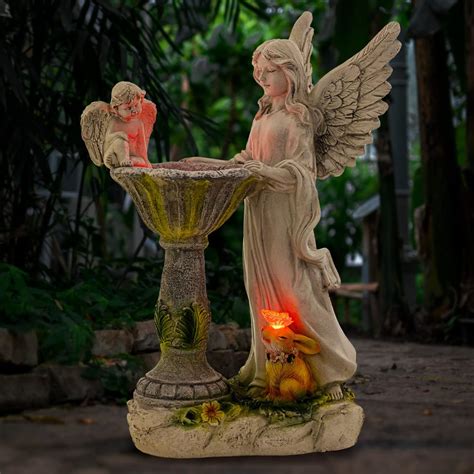 Iokuki Solar Garden Statues Angel Outdoor Statues With Color Changing