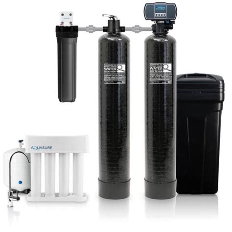 Aquasure Signature Series Complete Whole House Water Filtration System With Fine Mesh Resin