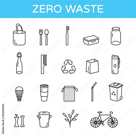 Vector Zero Waste Icon Logo Set Stock Vector | Adobe Stock