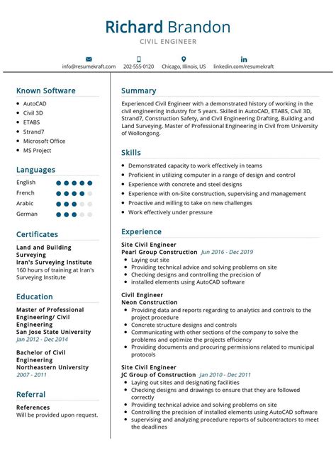 Civil Engineer Resume Example 2021 | Writing Guide & Tips - ResumeKraft