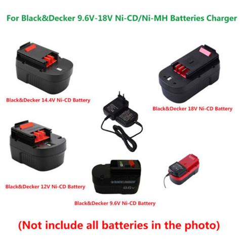 Pcs Black Decker V V Ni Cd Ni Mh Batteries Charger Ac V V