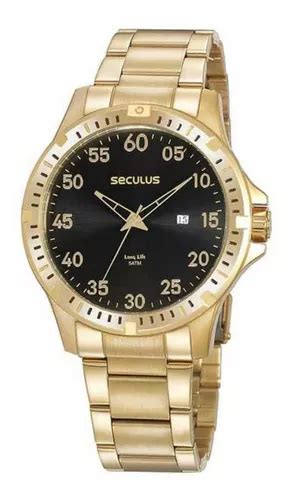 Reloj Pulsera Seculus Long Life Relogio Seculus Masculino Dourado