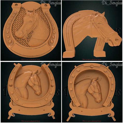 3d Stl Models Horses Horseshoe Animals Wildlife Forest Relief