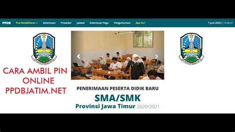 CARA AMBIL PIN PPDB JATIM SMAN SMKN ONLINE YouTube