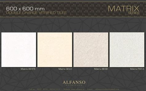 Ceramic Gloss Matrix Series Vitrified Tiles Thickness 10 Mm At Rs 20