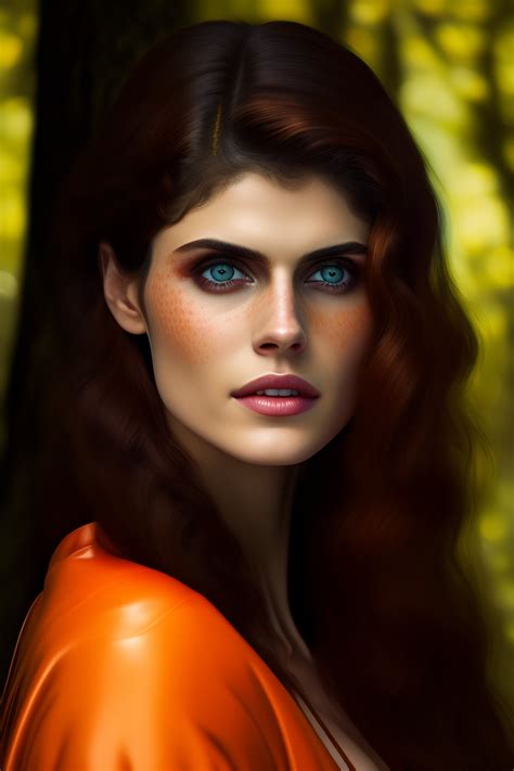 Lexica Alexandra Daddario Ghost Inthe Shell Wild Hair Orange Eyes