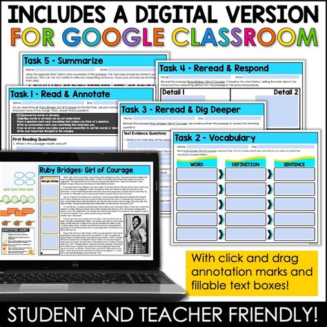 Ruby Bridges Reading Passage And Worksheets Appletastic Learning