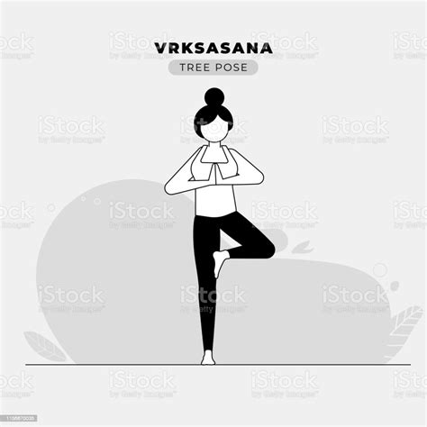 Tree Yoga Pose Vector Illustration Stock Illustration Download Image Now Activity