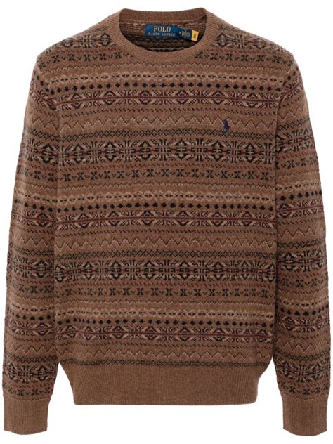 Polo Ralph Lauren Suéter De Tejido Fair Isle En Intarsia Neutro