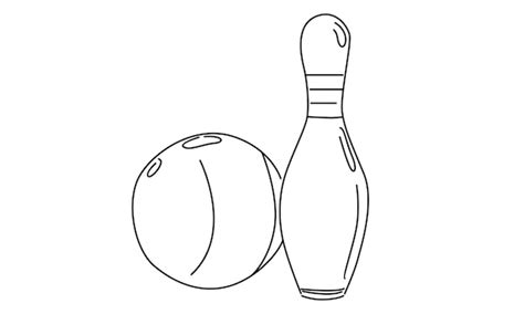Premium Vector Line Art Of Bowling Ball And Pins