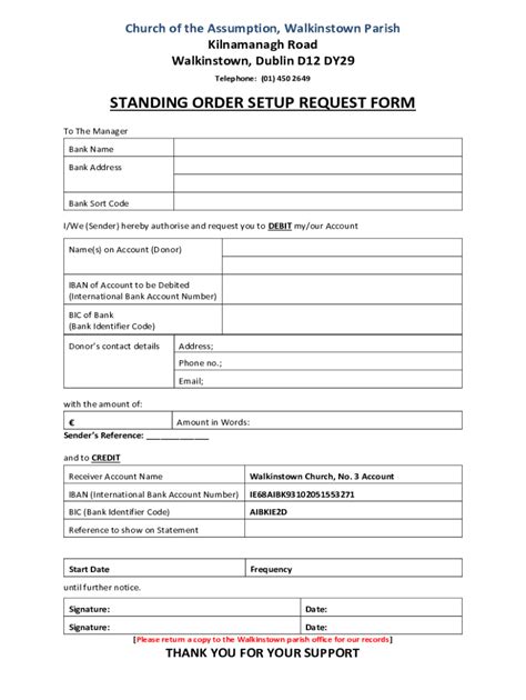 Fillable Online Standing Order Setup Request Form Fax Email Print