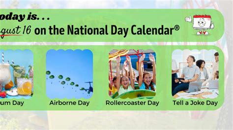 AUGUST 16, 2023 | NATIONAL AIRBORNE DAY | NATIONAL RUM DAY | NATIONAL TELL A JOKE DAY | NATIONAL ...