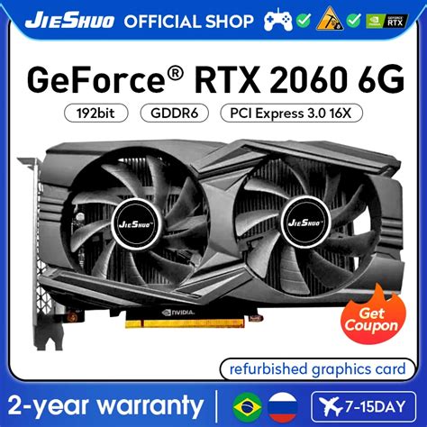 JIESHUO NVIDIA RTX2060 6GB Gaming Graphics Card GDDR6 GPU 192 Bit