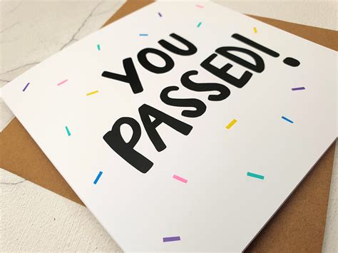 You Passed Card Passed Your Exams Card Exam Results Card Etsy