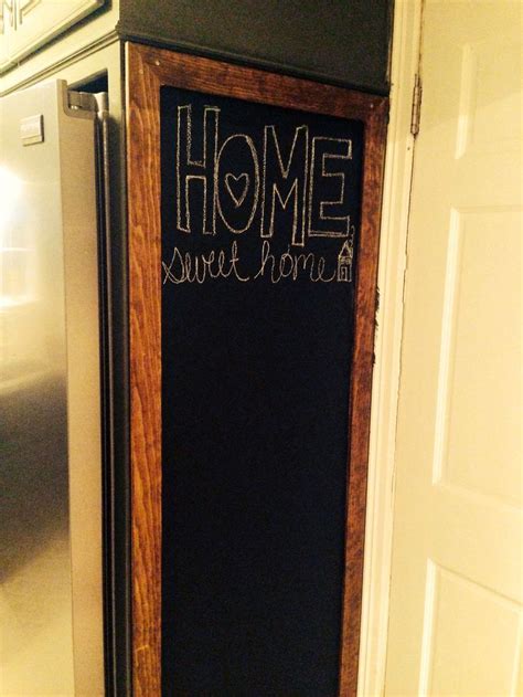 Refrigerator Chalkboard With Stained Wood Frame Staining Wood