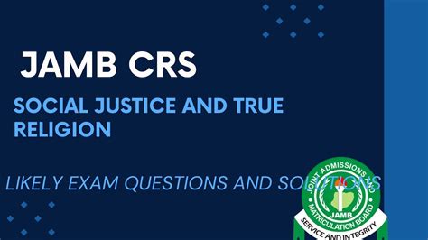 JAMB CRS 2025 EP 35 Social Justice And True Religion Likely Exam