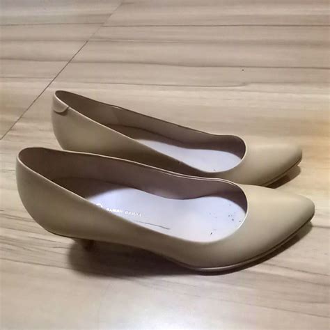 Ecco Nude Leather Heels Office Shoes Women S Fashion Footwear Heels On Carousell