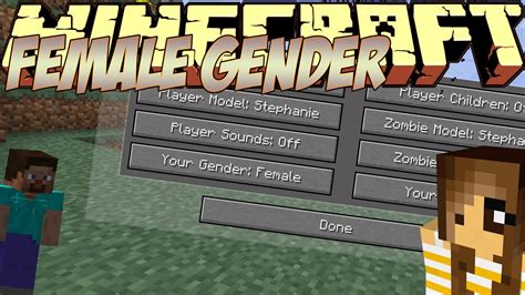 Minecraft Mods Showcase Female Gender Mod 1 8 1 7 10 Youtube