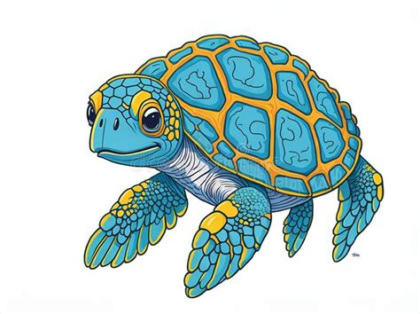 Cute Sea Turtle Cartoon Ai Generated Stock Illustration Illustration